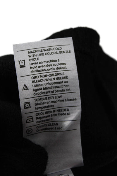Vince Unisex Full Zip Mock Neck Long Sleeve Black Sweater Size M