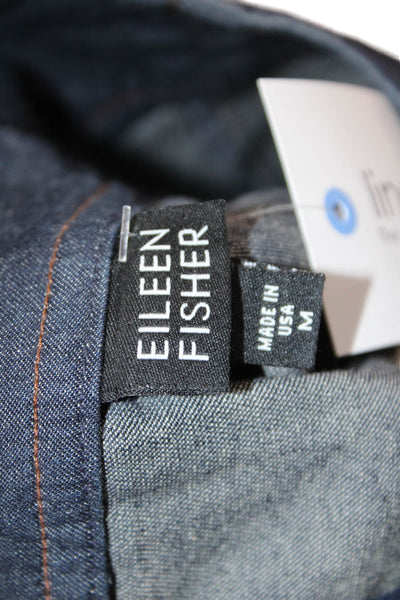 Eileen Fisher Women Straight Pencil Skirt Dark Blue 100% Cotton Size M