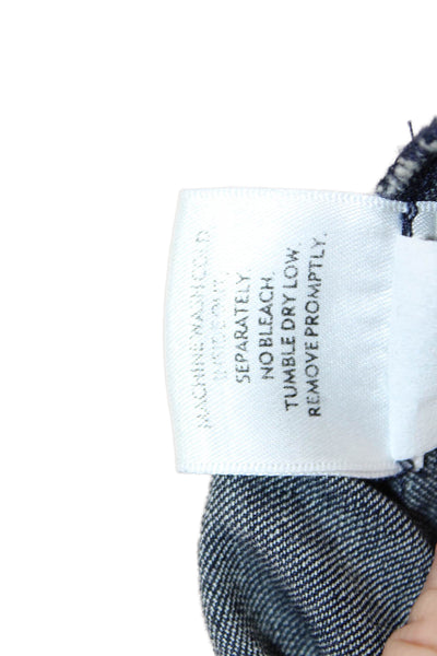 Eileen Fisher Women Straight Pencil Skirt Dark Blue 100% Cotton Size M