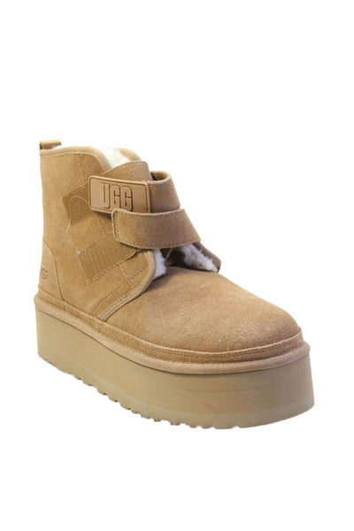 Ugg Womens Neumel Double Strap Platform Booties Shoes Chestnut Brown Size 11
