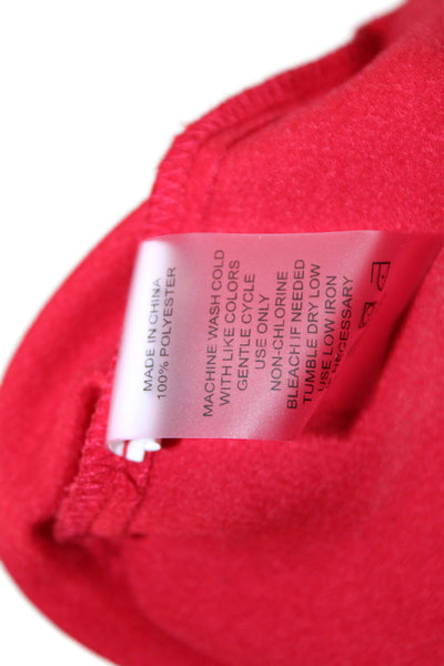Vince Camuto Womens Tunic Blouse Red V-Neck Long Sleeve Polyester Size L