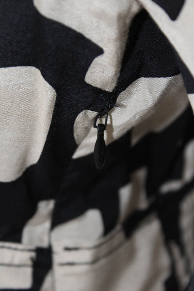 Ba&Sh Women Shirt Dress Beige 3/4 Sleeve Geometric 100% Viscose Size 4