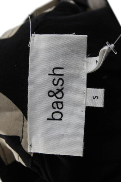 Ba&Sh Women Shirt Dress Beige 3/4 Sleeve Geometric 100% Viscose Size 4