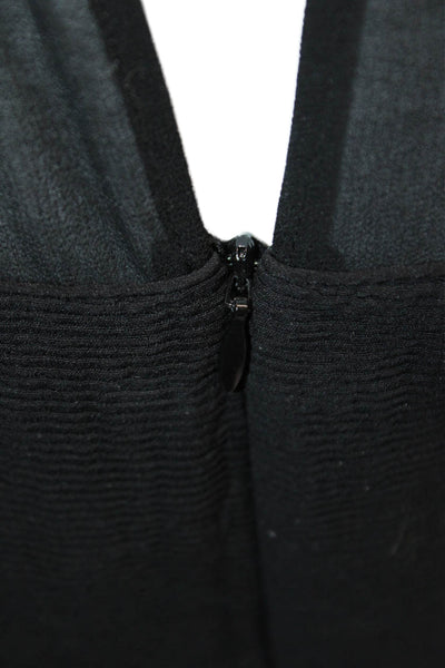 Sandro Women Shift Dress Black Sleeveless Collared Knee Length Size 40