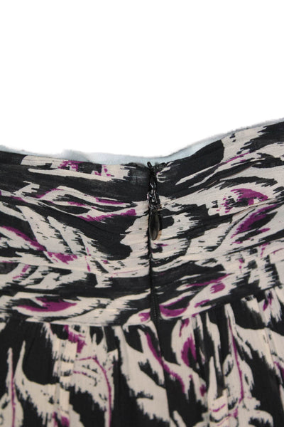 Ba&Sh Womens Wrap Skirt Black Paisley Viscose Knee Length Size 4