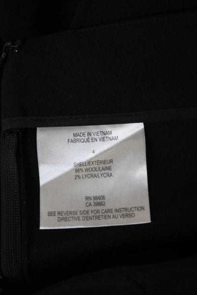 Theory Women Ankle Dress Pants Black Wool Blend Zip Inseam 28 Size 4