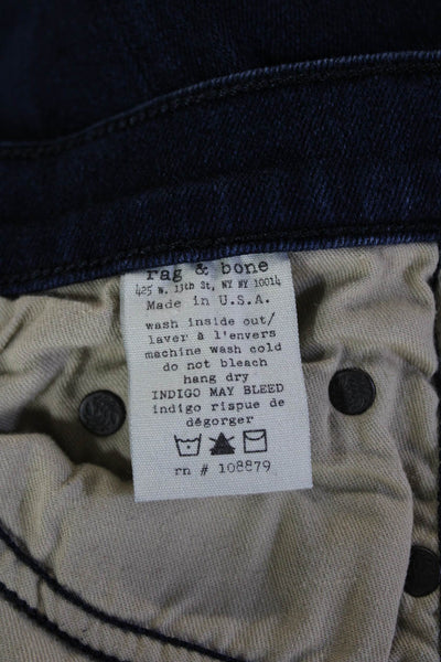Rag & Bone Jean Womens Ankle Skinny Dark Blue Jeans Sz 26