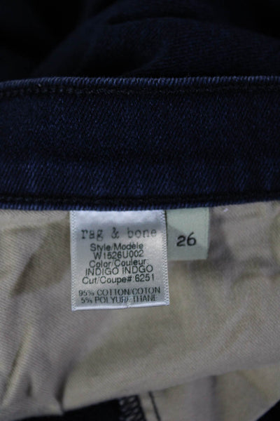 Rag & Bone Jean Womens Ankle Skinny Dark Blue Jeans Sz 26
