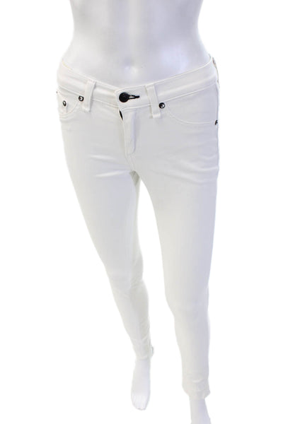 Rag & Bone Jean Womens White Mid Rise Jeggings Button Size 26