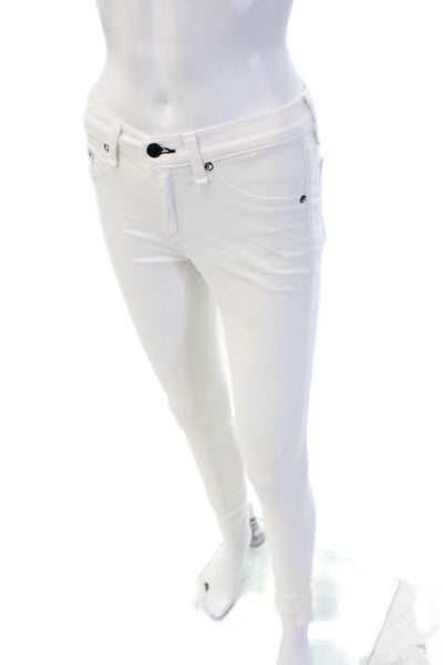 Rag & Bone Jean Womens White Mid Rise Jeggings Button Size 26