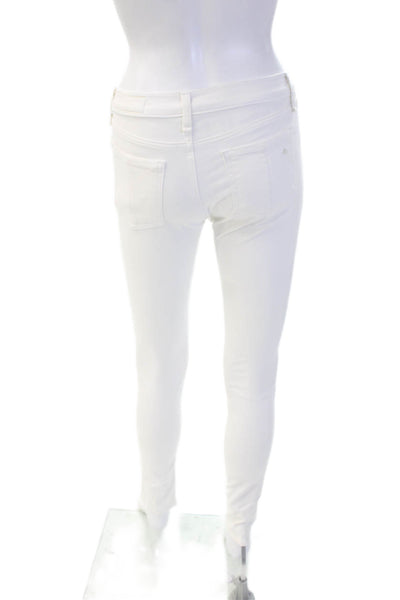 Rag & Bone Jean Womens White Mid Rise Jeggings Button Size 26