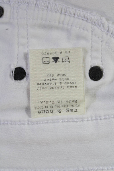 Rag & Bone Jean Womens White Mid Rise Jeggings Button Size 26