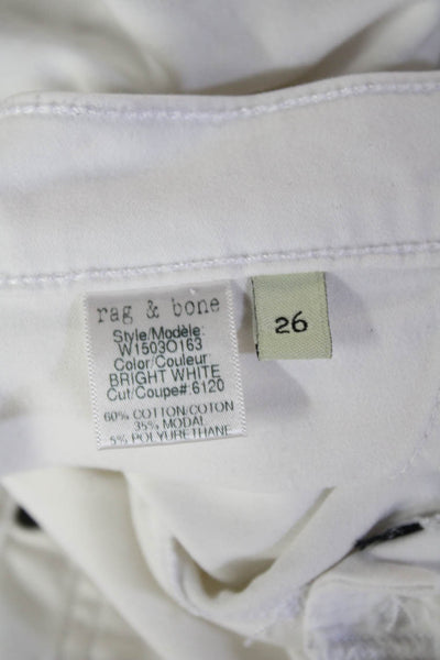 Rag & Bone Jean Womens White Mid Rise Jeggings Button Size 26
