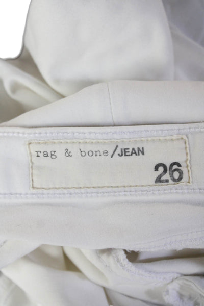 Rag & Bone Jean Womens White Mid Rise Jeggings Button Size 26