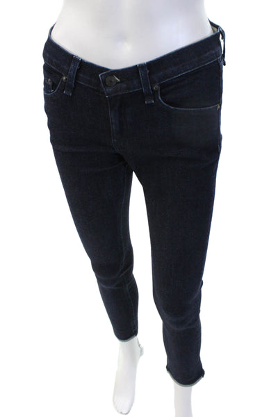Rag & Bone Jean Womens Ankle Skinny Dark Blue Jeans Low Rise Size 26