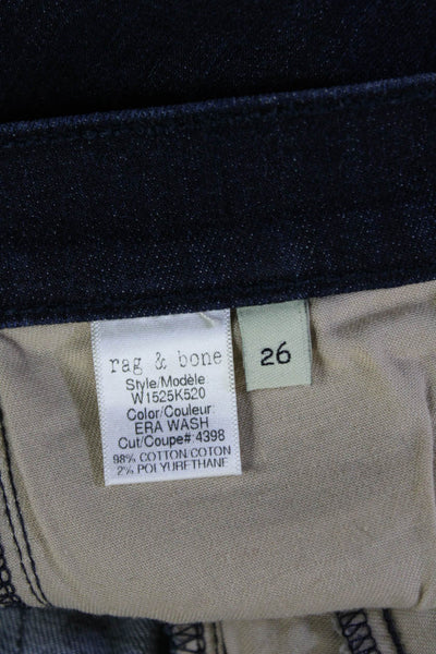 Rag & Bone Jean Womens Ankle Skinny Dark Blue Jeans Low Rise Size 26