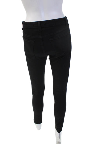 J Brand Women Skinny Ankle Jeans Black Mid Rise Button 28 Inseam Size 25