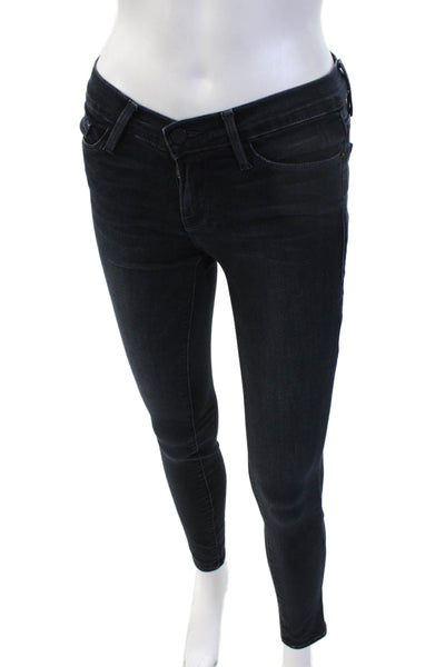 Frame Denim Womens Skinny Ankle Jeans Dark Blue Low Rise Size 24