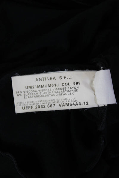 Armani Collezioni Women Black V-Neck Long Sleeve Basic Blouse Size 6