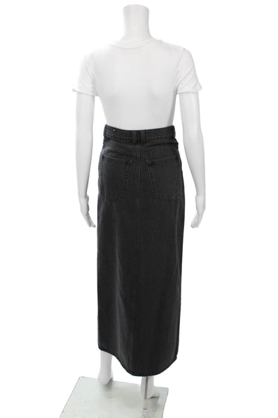 MNG Women Dark Gray Cotton Maxi Straight Pencil Skirt Size XS