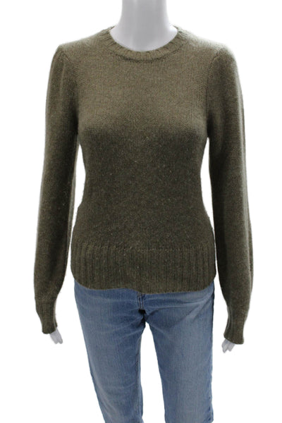 One Grey Day Unisex Green 100% Cashmere Pullover Sweater Crewneck Size XS