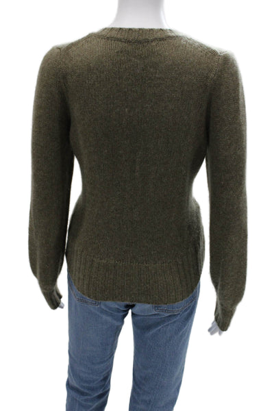 One Grey Day Unisex Green 100% Cashmere Pullover Sweater Crewneck Size XS