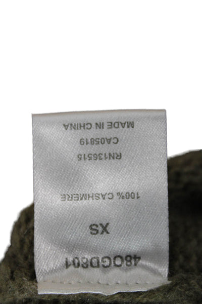 One Grey Day Unisex Green 100% Cashmere Pullover Sweater Crewneck Size XS