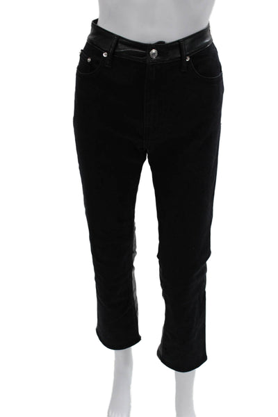 Derek Lam 10 Crosby Women Cropped Biker Black Pants Size 26
