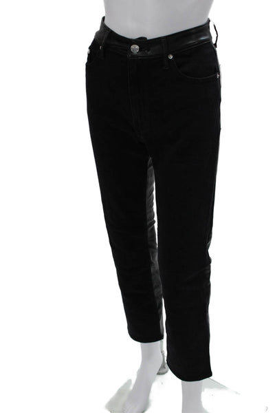 Derek Lam 10 Crosby Women Cropped Biker Black Pants Size 26