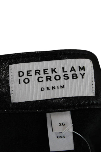 Derek Lam 10 Crosby Women Cropped Biker Black Pants Size 26