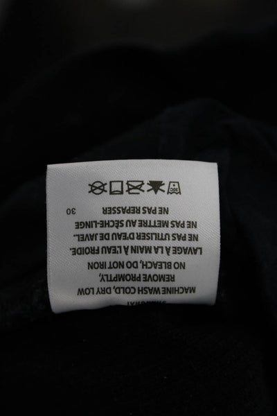 John Galt Women Cropped Carpenter Pants Black Cotton Button Inseam 29 Size M