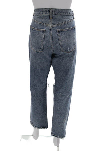 Agolde Womens Boyfriend Cropped Jeans Blue High Rise Size 26