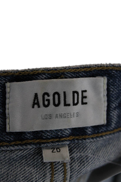 Agolde Womens Boyfriend Cropped Jeans Blue High Rise Size 26
