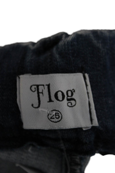 Flog Women Ankle Jeggings Dark Blue High Rise Stretch Cotton Size 26