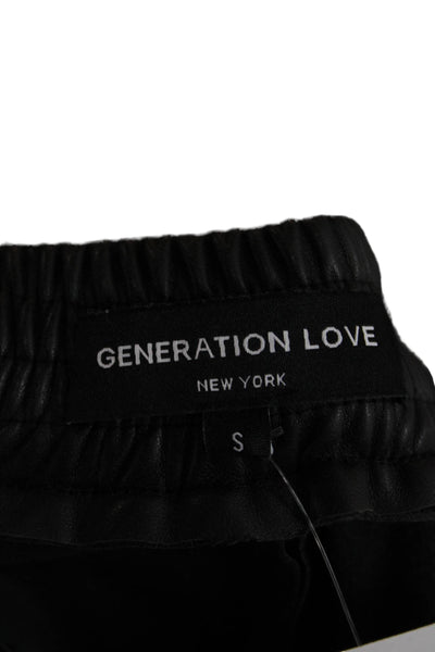 Generation Love Womens Black Jogger Pants 100% Polyurethane Designer Size S