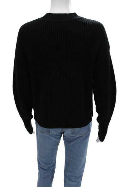 Lilla P Unisex Black Crew Neck Pullover Sweater Long Sleeve Size XS