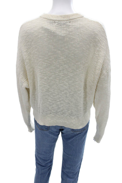 Olivaceous Unisex Henley Pullover Sweater Beige 100% Cotton Button Crew Size S
