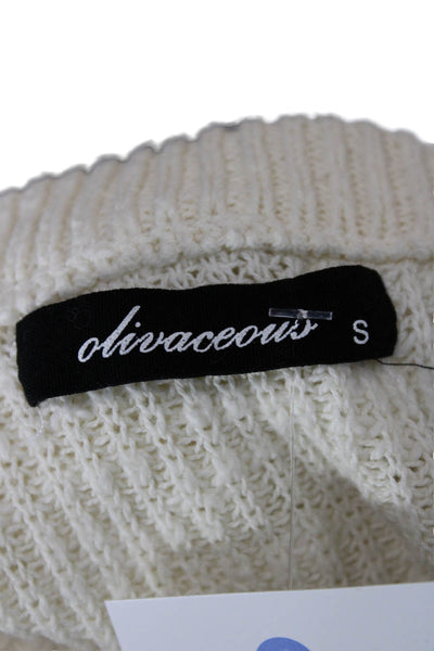 Olivaceous Unisex Henley Pullover Sweater Beige 100% Cotton Button Crew Size S