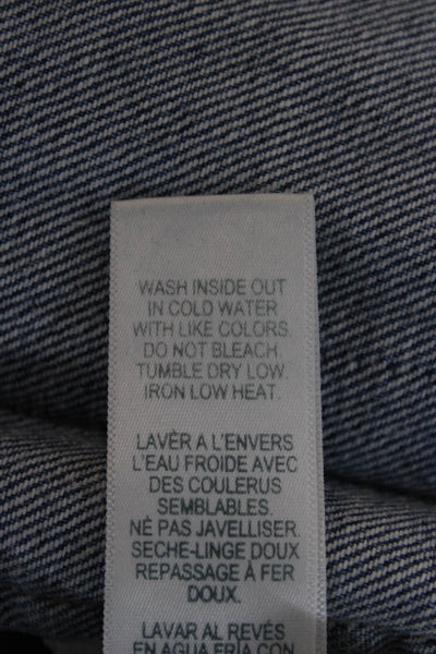 Frame Denim Womens Blue Cotton Collared Long Sleeve Button Jacket Size S