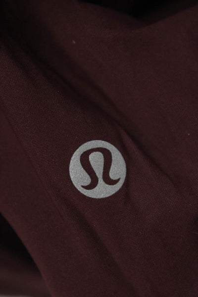 Lululemon Women Basic Long Sleeve Round Neck Brown Nylon Blend Top Size 6