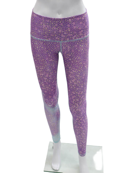 teeki Women Leggings Ankle Purple Stars Recycled PET Spandex Size S