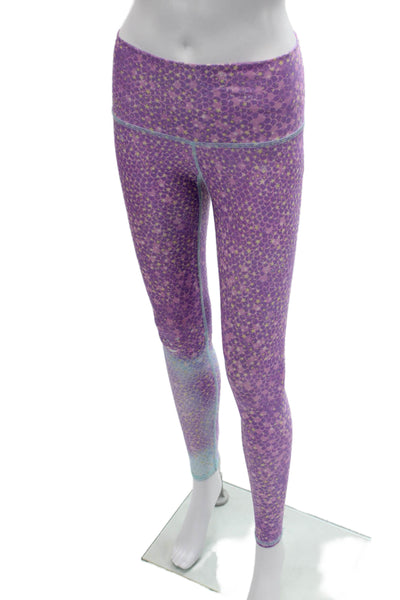 teeki Women Leggings Ankle Purple Stars Recycled PET Spandex Size S