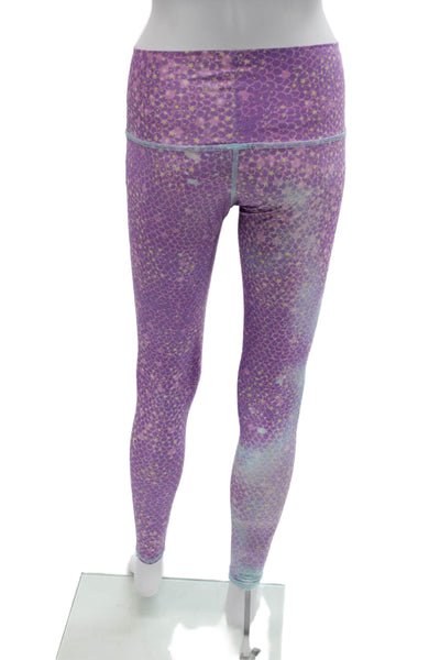 teeki Women Leggings Ankle Purple Stars Recycled PET Spandex Size S