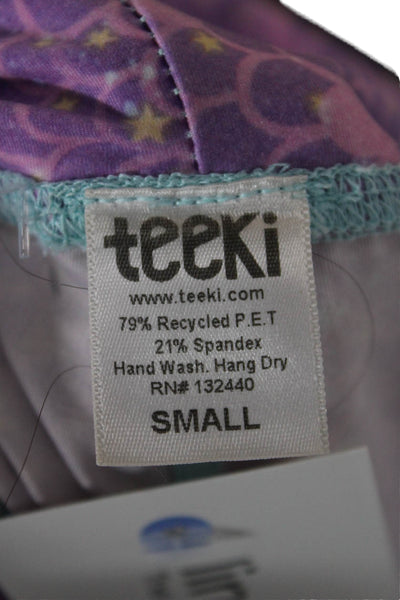 teeki Women Leggings Ankle Purple Stars Recycled PET Spandex Size S