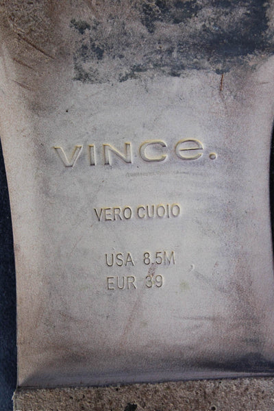 Vince Womens Suede Square Toe Slip-On Loafer Flats Blue Size 8.5