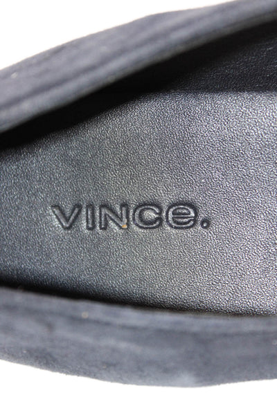 Vince Womens Suede Square Toe Slip-On Loafer Flats Blue Size 8.5