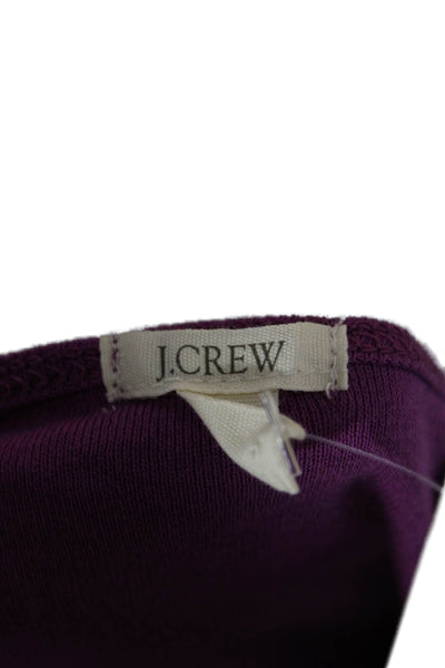 J Crew Womens Purple Floral Cotton Camisole Round Neck Sleeveless Size L