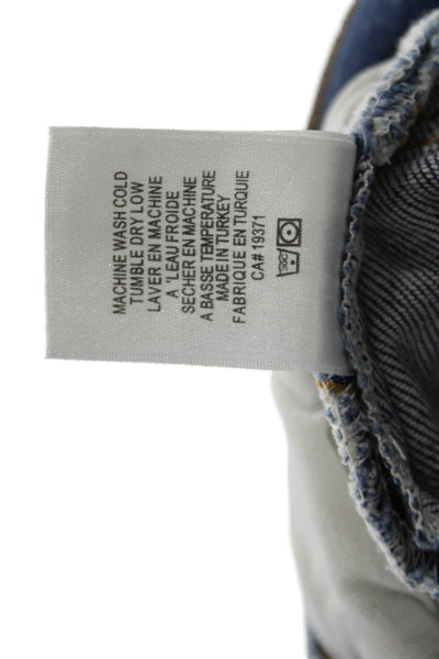 Re/Done Women Blue High Rise Cropped Ankle Straight Jeans Size 26