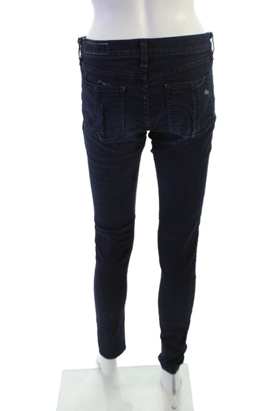 Rag & Bone Jean Women Dark Blue Skinny Jeans Mid Rise Button Size 27