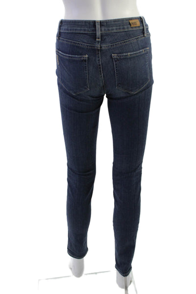 Paige Womens Skinny Ankle Jeans Dark Blue Mid Rise Size 26
